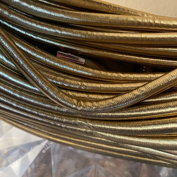 Gold Knotted Circular Womens Handbag Gorgeous Gold - Picture 7 of 13